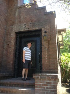 Dominic outside what was Fatty Arbuckle's front door. 