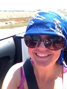 Anyone with hair understands how essential head wear is in a convertible. Unfortunately I'm not the best example of how to look chic and glamorous, but this is one of my fave scarfs so it comes most places with me.