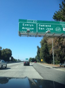 Road sign on the way to San Fran. Our daughter Evelyn will appreciate this.